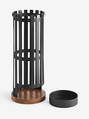Black/Brown Bronx Metal and Wood Umbrella Stand - Image 2 of 2