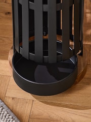 Black/Brown Bronx Metal and Wood Umbrella Stand - Image 3 of 5