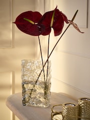 Grey Glass Textured Vase - Image 1 of 5