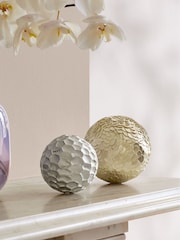 Set of 2 Silver and Gold Ball Ornaments - Image 1 of 5