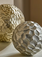 Set of 2 Silver and Gold Ball Ornaments - Image 4 of 5