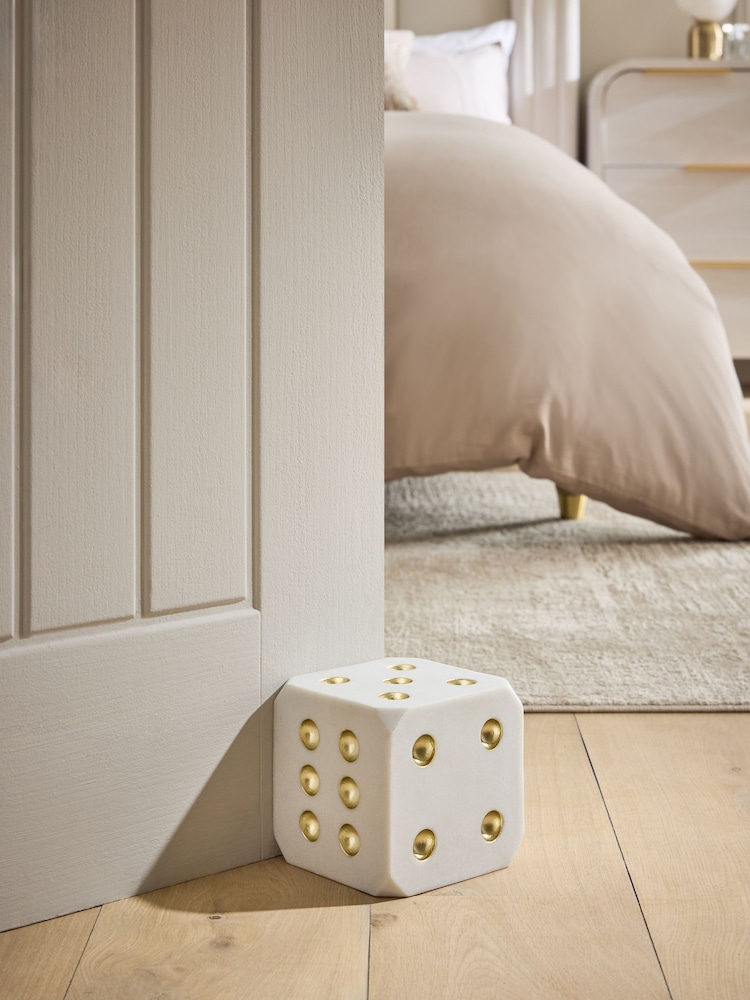 White/Gold Dice Doorstop - Image 1 of 7