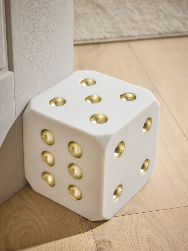 White/Gold Dice Doorstop - Image 2 of 7