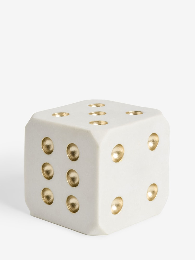 White/Gold Dice Doorstop - Image 4 of 4 White/Gold Dice Doorstop - Image 4 of 4