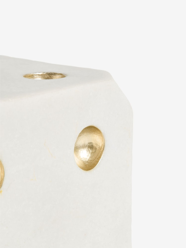 White/Gold Dice Doorstop - Image 7 of 7 White/Gold Dice Doorstop - Image 7 of 7