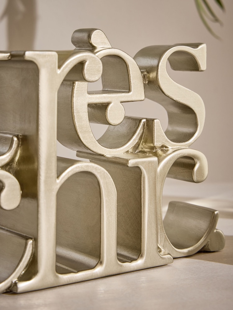 Gold Très Chic Slogan Word Block Ornament - Image 2 of 5