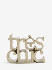 Gold Très Chic Slogan Word Block Ornament - Image 3 of 5