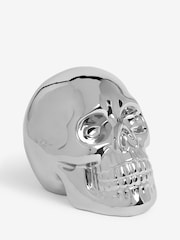 Silver Electroplated Ceramic Skull Ornament - Image 4 of 6