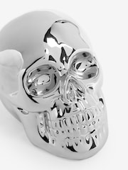 Silver Electroplated Ceramic Skull Ornament - Image 5 of 6
