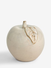 White Speckled Apple Ceramic Fruit Ornament - Image 1 of 2