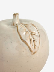White Speckled Apple Ceramic Fruit Ornament - Image 2 of 2