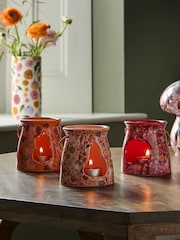 Set of 3 Autumnal Ditsy Print Tea Light Holders - Image 2 of 5