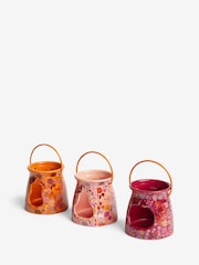 Set of 3 Autumnal Ditsy Print Tea Light Holders - Image 5 of 5