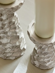 Silver Chic Lustre Pillar Candle Holder - Image 4 of 5