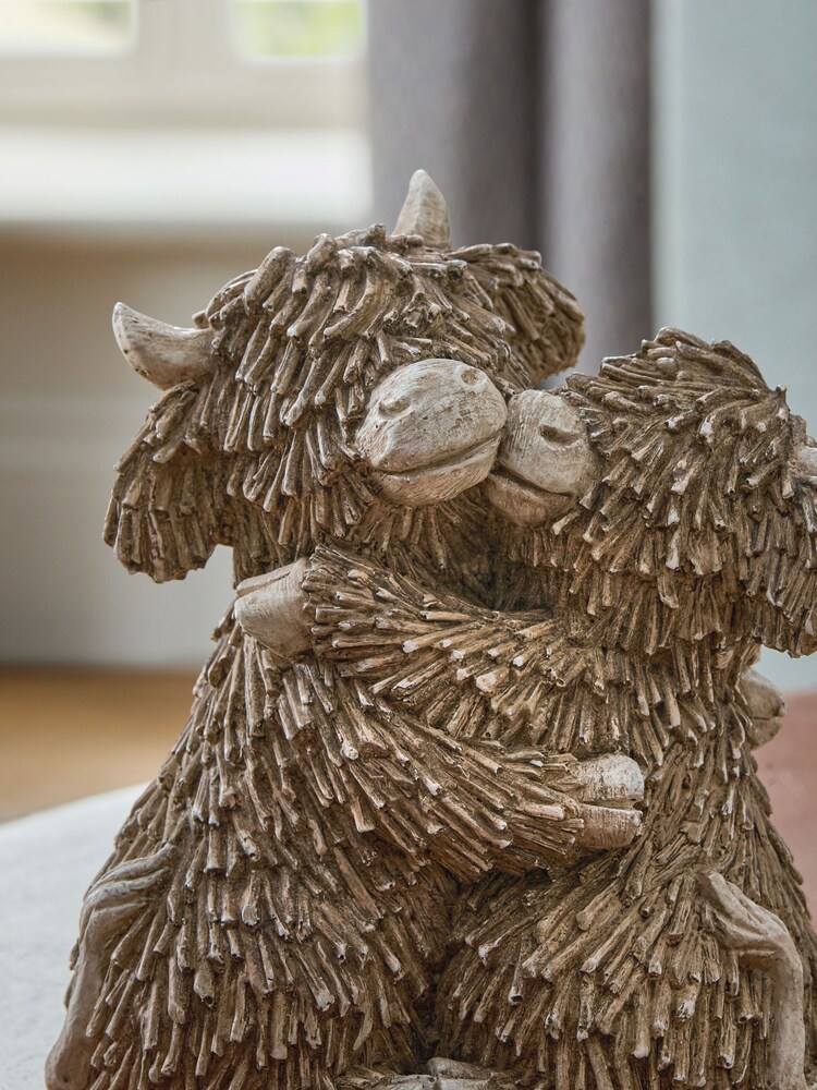 Natural Hamish The Highland Cow Hugging Ornament - Image 2 of 5