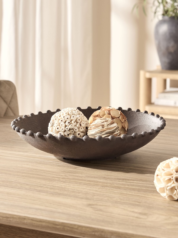 Grey Loxley Textured Decorative Ceramic Bobble Bowl - Image 1 of 5
