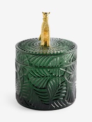 Green Glass Leopard Print Detail Trinket Pot - Image 4 of 4