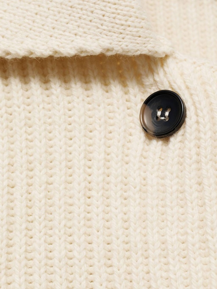 Mango Cream Ribbed Cardigan With Buttons - Image 7 of 7 Mango Cream Ribbed Cardigan With Buttons - Image 7 of 7