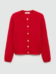 Mango Red Knitted Pearl Jacket - Image 5 of 6