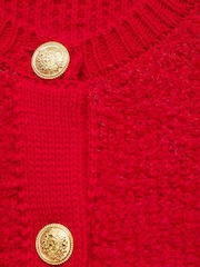 Mango Red Knitted Pearl Jacket - Image 6 of 6