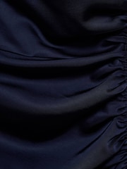 Mango Blue One Shoulder Side Split Midi Dress - Image 7 of 7
