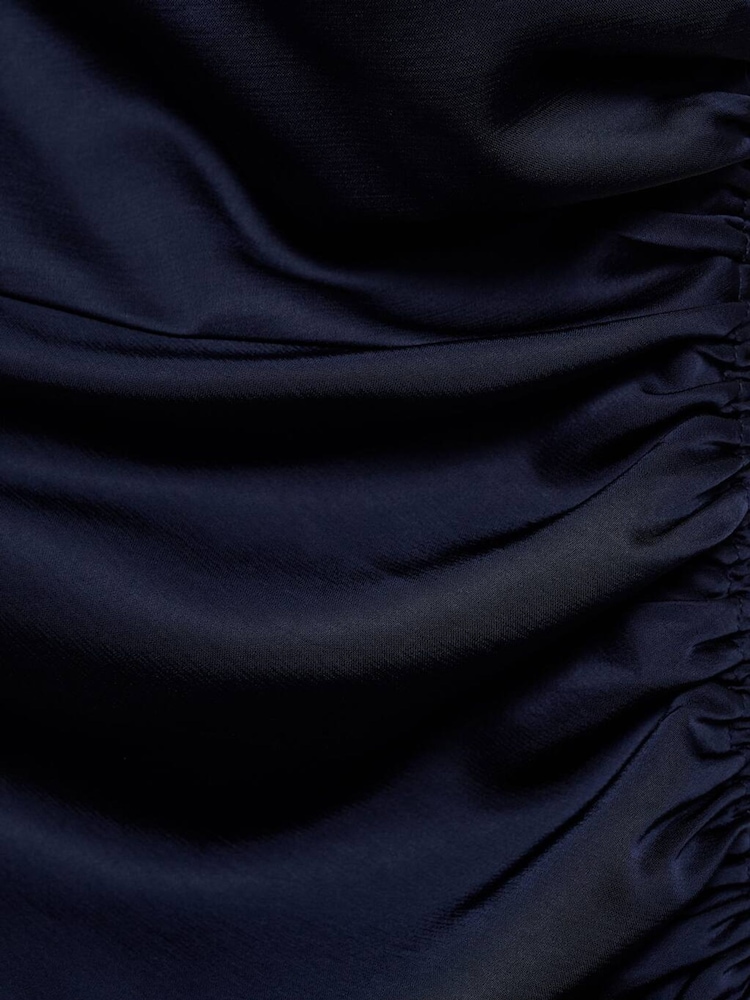 Mango Blue One Shoulder Side Split Midi Dress - Image 7 of 7