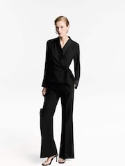 Mango Black Bow Satin Blouse - Image 2 of 6