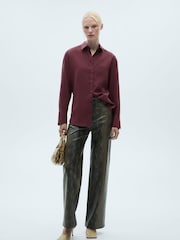 Mango Red Long Sleeve Collared Shirt - Image 1 of 6