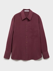 Mango Red Long Sleeve Collared Shirt - Image 5 of 6