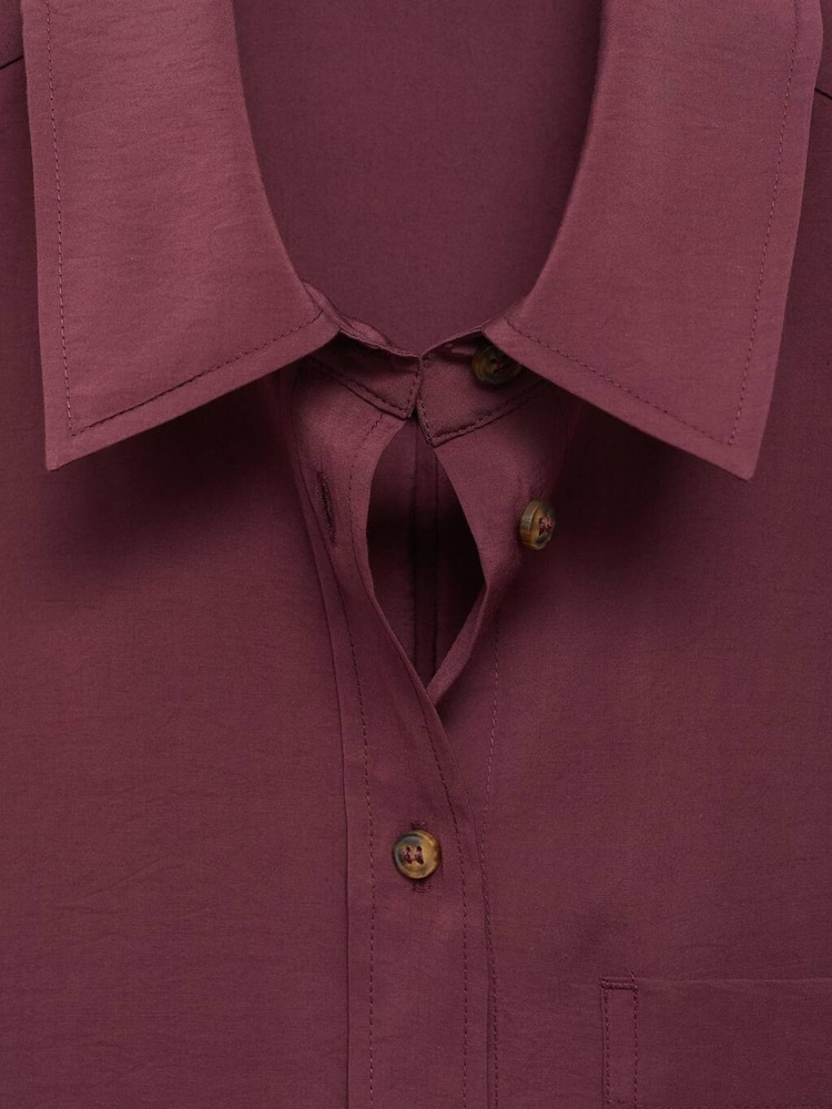 Mango Red Long Sleeve Collared Shirt - Image 6 of 6