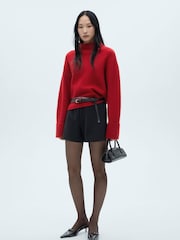 Mango Red High Neck Rib Jumper - Image 2 of 6