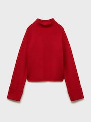 Mango Red High Neck Rib Jumper - Image 5 of 6