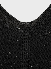 Mango Black Knitted Sequin Tank Top - Image 6 of 6