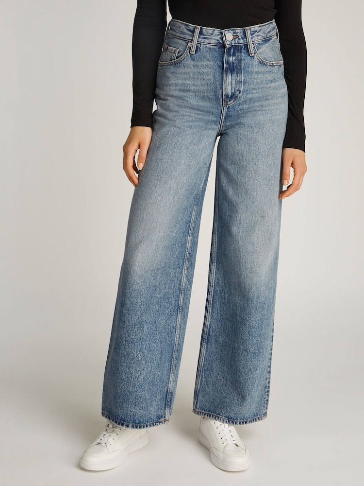 Tommy Hilfiger Blue High Rise Wide Leg Jeans - Image 1 of 6