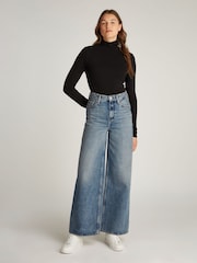 Tommy Hilfiger Blue High Rise Wide Leg Jeans - Image 3 of 6