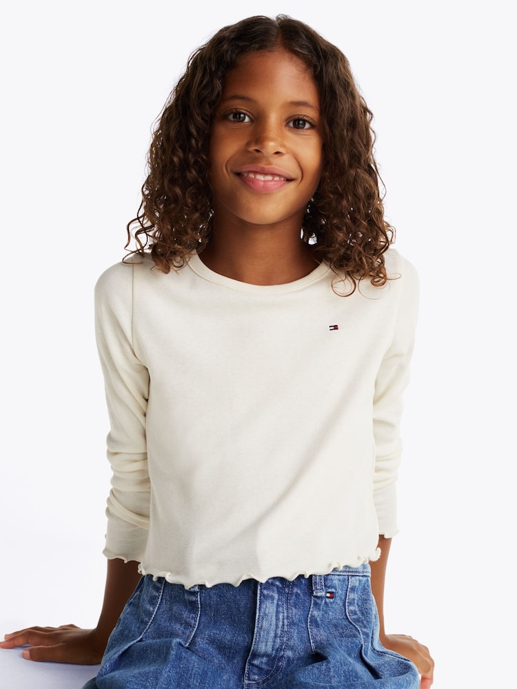 Nua - Blusa de malha fina de manga comprida Tommy Hilfiger - Imagem 1 de 6