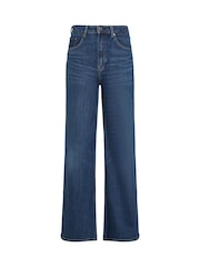 Tommy Hilfiger Blue High Rise Wide Leg 100% Cotton Jeans - Image 6 of 6