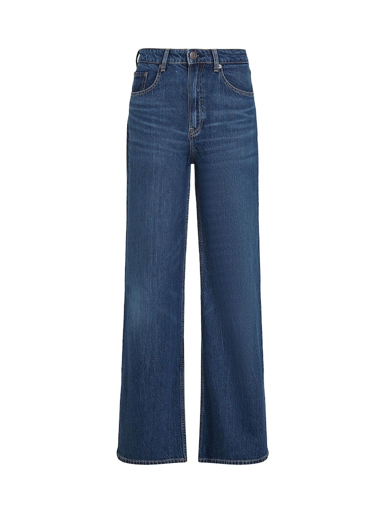 Tommy Hilfiger Blue High Rise Wide Leg 100% Cotton Jeans - Image 6 of 6