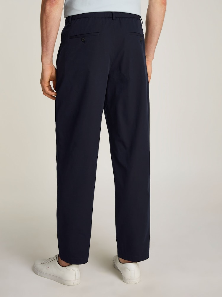 Tommy Hilfiger Blue Greenwich Wide Tapered Pleated Chino Trousers - Image 2 of 6