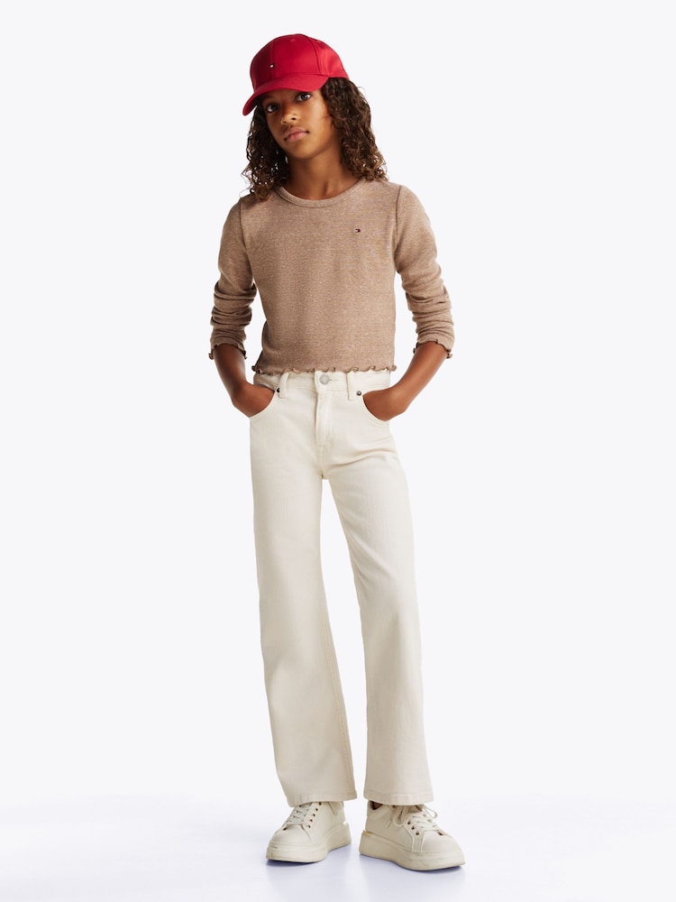 Tommy Hilfiger Brown Slim Long Sleeve Knit Top - Image 1 of 6 Tommy Hilfiger Brown Slim Long Sleeve Knit Top - Image 1 of 6