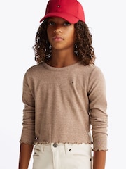 Tommy Hilfiger Brown Slim Long Sleeve Knit Top - Image 4 of 6