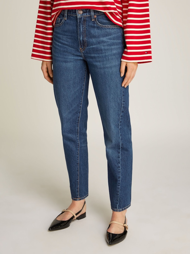 Tommy Hilfiger Blue Classic Mid Rise Straight 100% Cotton Jeans - Image 1 of 6