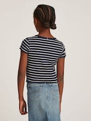 Белый - Tommy Hilfiger Ribbed Short Sleeve Knit Top - Изображение 2 из 5