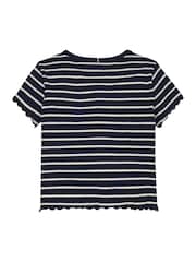 Белый - Tommy Hilfiger Ribbed Short Sleeve Knit Top - Изображение 5 из 5
