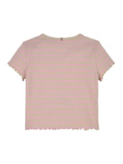 Розовый - Tommy Hilfiger Ribbed Short Sleeve Knit Top - Изображение 5 из 5