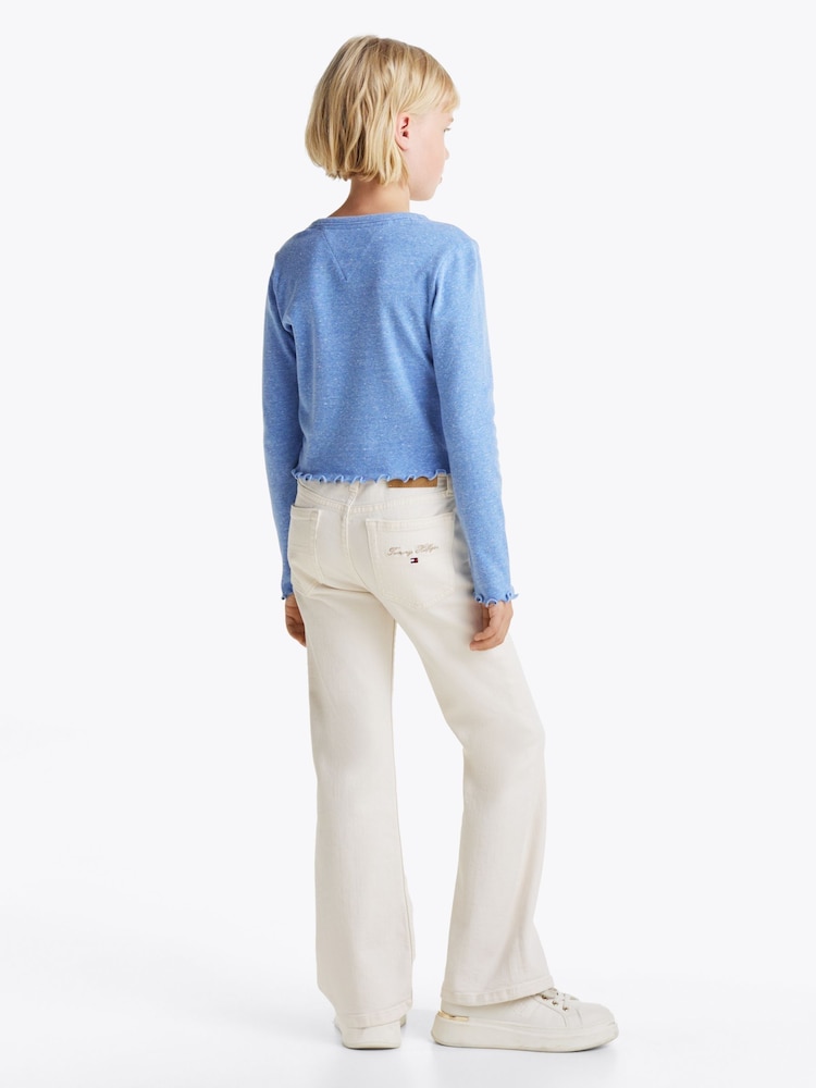 Tommy Hilfiger Blue Slim Long Sleeve Knit Top - Image 4 of 6