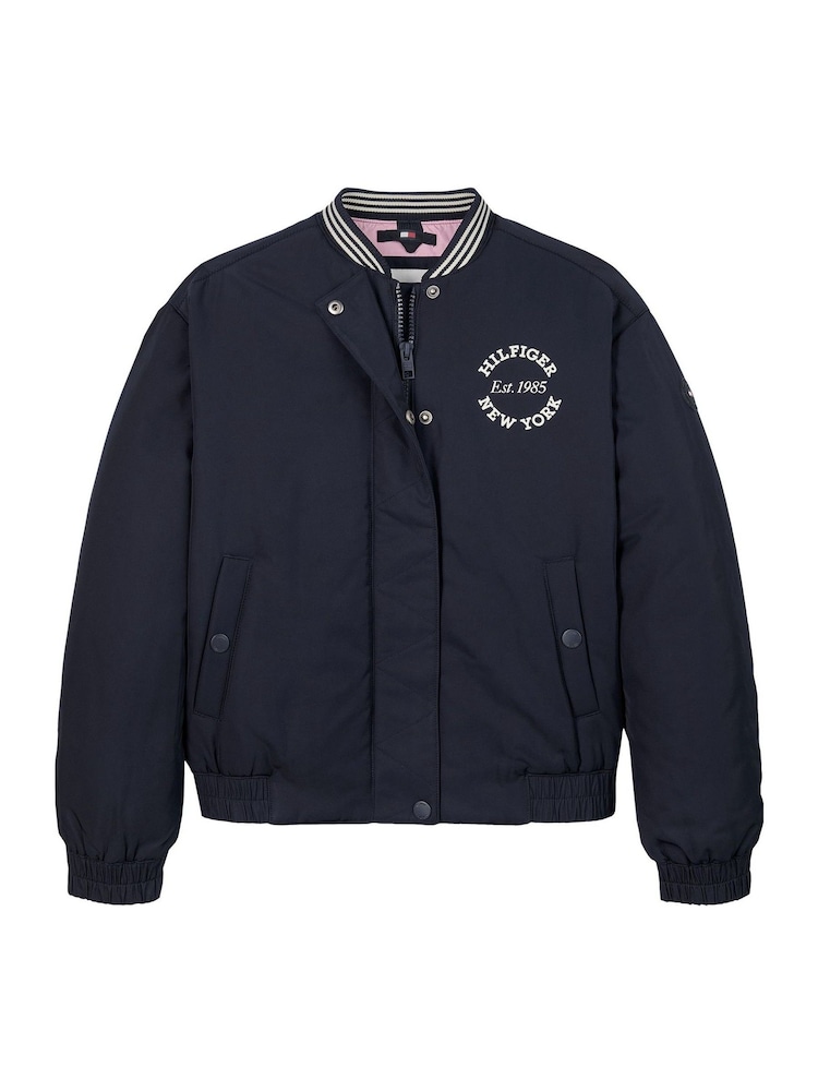 Satynowa kurtka bomberka Tommy Hilfiger w stylu uniwersyteckim - Image 4 of 5