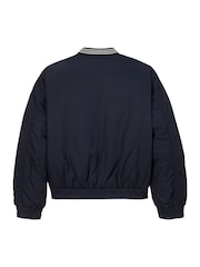 Tommy Hilfiger Blue Varsity Satin Bomber Jacket - Image 5 of 5