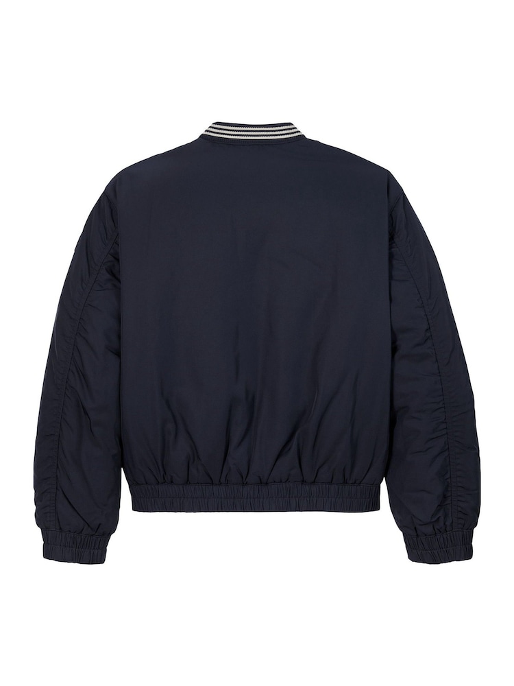 Tommy Hilfiger Blue Varsity Satin Bomber Jacket - Image 5 of 5