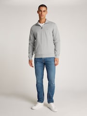 Tommy Hilfiger Grey Essential Quarter Zip Sweatshirt - Image 3 of 7